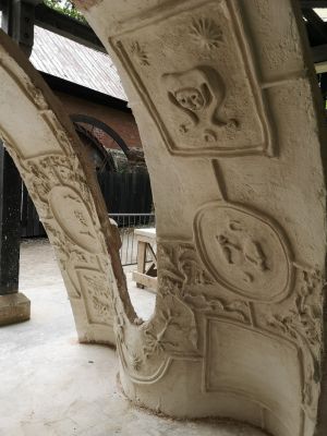 Finished pargeted vault in early English style