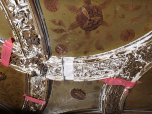 Damaged neo-gothic ceiling